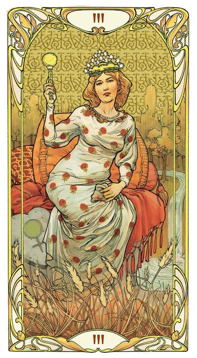 3 Empress - Golden Art Nouveau Tarot