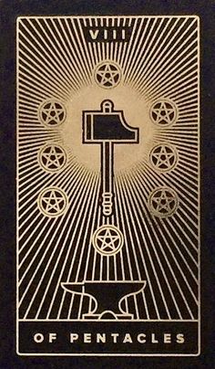 Eight of Pentacles - Golden Thread Tarot