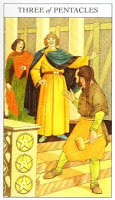 Three of Pentacles - Sharman-Caselli Tarot