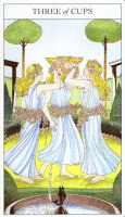 Three of Cups - Sharman-Caselli Tarot