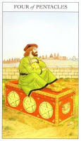 Four of Pentacles - Sharman-Caselli Tarot